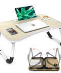 Avilia Tavolino Pieghevole Salvaspazio con Porta Bicchiere e Leggio per Tablet in Legno 60x40cm Bianco Ean 8056819050684