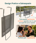Avilia Tavolino Pieghevole Salvaspazio Multiuso per 2 Persone Compatto Resistente Metallo Facile da Riporre Ean 8056819052565