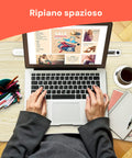 Avilia Tavolino Pieghevole Salvaspazio con Porta Bicchiere e Leggio per Tablet in Legno 60x40cm Ean 8056819050684