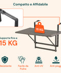 Avilia Tavolino Pieghevole Salvaspazio Multiuso per 2 Persone Compatto Resistente Metallo Facile da Riporre Ean 8056819052565