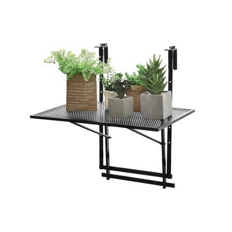 Tavolino Pieghevole da Balcone Richiudibile in Metallo con Altezza Regolabile