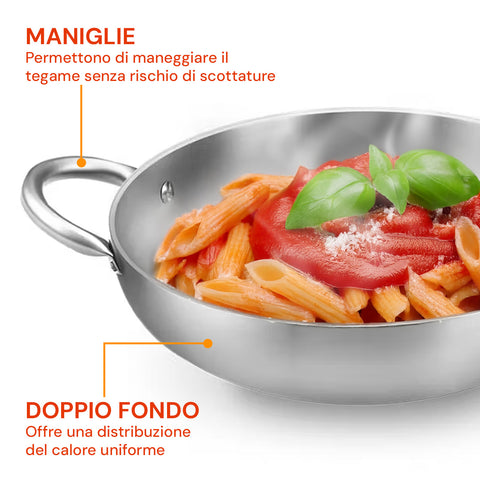 Casseruola Svasata Alta Alluminio Satinato Riciclato – Ø 24/28/32 cm