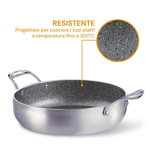 Casseruola Svasata Alta Alluminio Satinato Riciclato – Ø 24/28/32 cm