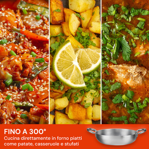 Casseruola Svasata Alta Alluminio Satinato Riciclato – Ø 24/28/32 cm