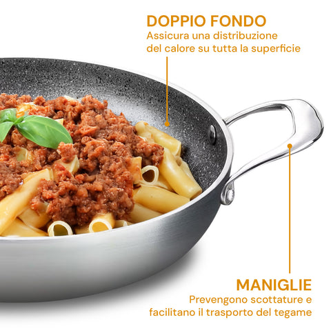 Casseruola Svasata Alta Alluminio Satinato Riciclato – Ø 24/28/32 cm