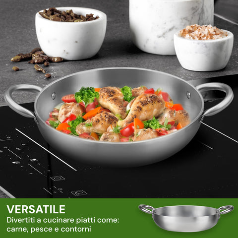 Casseruola Svasata Alta Alluminio Satinato Riciclato – Ø 24/28/32 cm