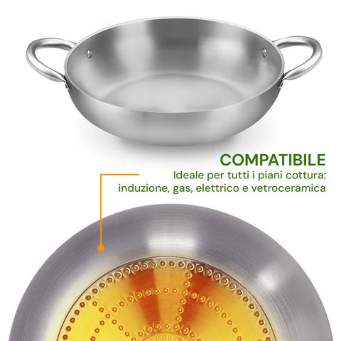 Casseruola Svasata Alta Alluminio Satinato Riciclato – Ø 24/28/32 cm