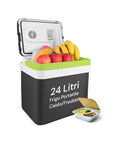 Termofrigo portatile 24L caldo/freddo con maniglia rosa, doppia alimentazione 12V/230V per casa e auto