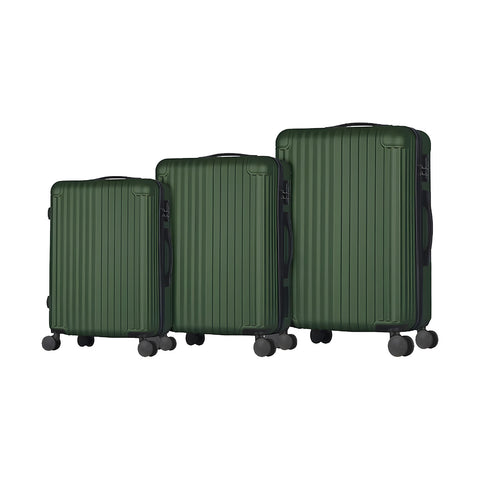 Set 3 Trolley Con Manico Telescopico E Ruote 56/66/76cm Verde