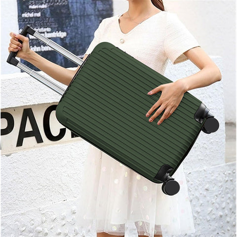 Set 3 Trolley Con Manico Telescopico E Ruote 56/66/76cm Verde