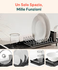 Un solo spazio mille funzioni con scolapiatti versatile per organizzare piatti, bicchieri, posate e utensili da cucina