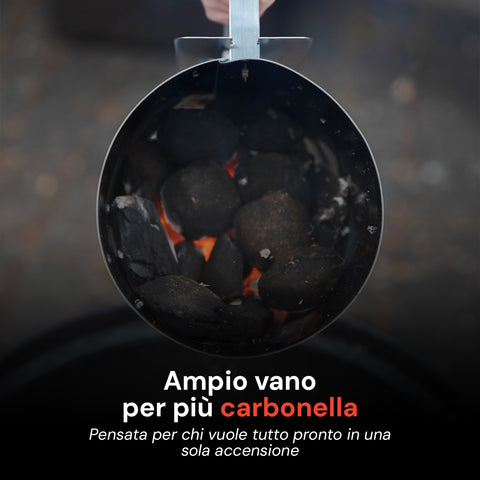 Accenditore Ciminiera Per Barbecue A Carbonella Con Manico Pp