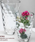 Vaso in Vetro Trasparente 30 cm con Design Nido d'Ape per Casa e Arredamento Ean-8025358206111