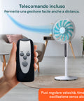 Telecomando ventilatore con controlli velocità, timer e oscillazione, gestione facile a distanza per comfort domestico