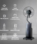 Wintem Ventilatore Nebulizzatore Atum 90W con Ionizzatore, Aroma, Serbatoio 3L e Oscillazione Timer 12h e LED Touch Ean-8052286430707