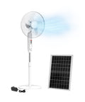 Ventilatore a piantana con pannello solare e batteria ricaricabile, 3 velocità 7W per uso ecosostenibile interno ed esterno