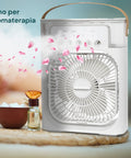 Ventilatore per aromaterapia con oli essenziali, diffusore integrato con petali rosa per benessere e relax domestico
