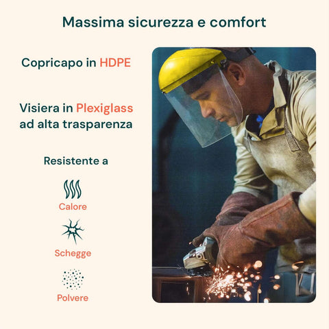 Visiera Protettiva In Pc Con Copricapo Regolabile E Fascia Antisudore