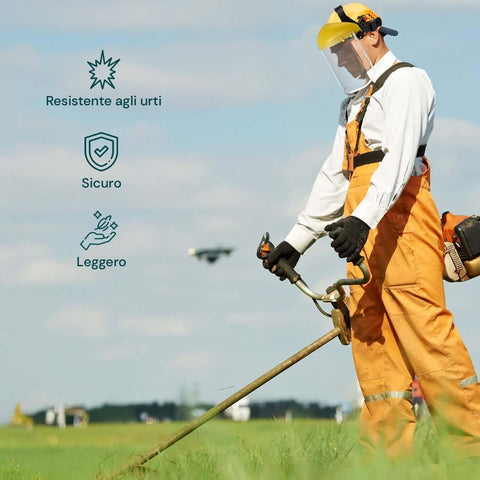 Visiera Protettiva In Pc Con Copricapo Regolabile E Fascia Antisudore