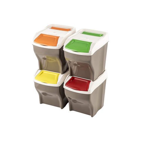 Set 4 Pattumiere Secchio Per Differenziata