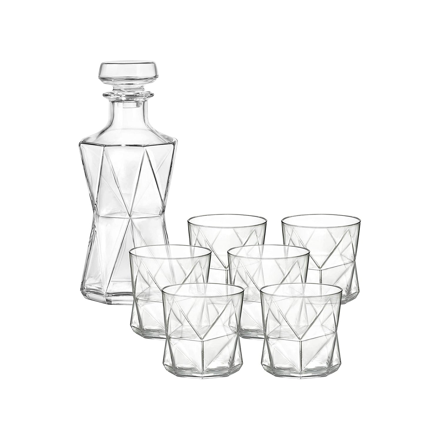 Set 1 Decanter + 6 Bicchieri Cassiopea