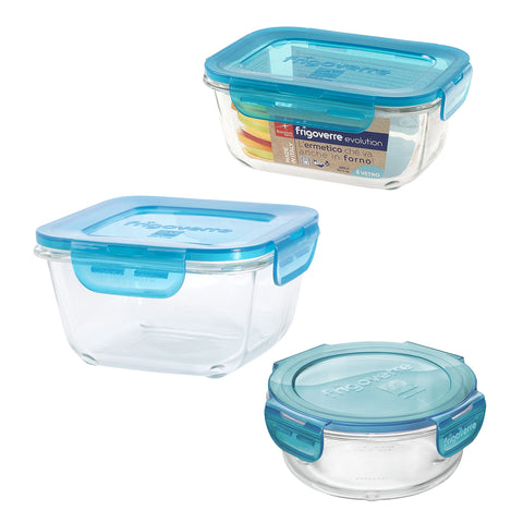 Set 3 Contenitori Alimenti In Vetro Frigoverre