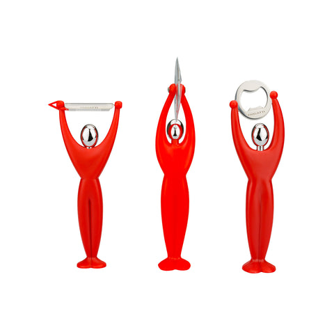 Set 3 Utensili Per Cucina Gym Rosso