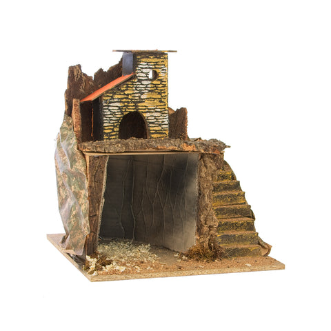 Capanna In Legno Per Presepe 30x31x36cm