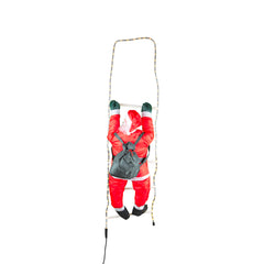 Decorazione Babbo Natale Su Scala A Led 38x140cm