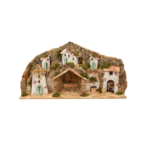 Presepe Napoletano Con Mulino E Fontana E Luci