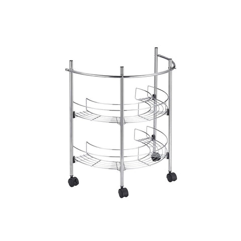 Mobile Bagno Sottolavabo Con Rotelle - 2 Ripiani, 34x55x67 Cm, Cromo, Marca Feridras - Foto 9