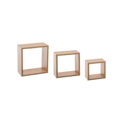 Set 3 Mensole Forma Cubo A Muro