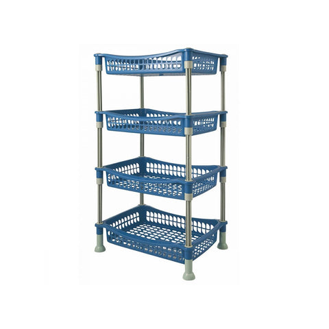 Carrello Scaffale Da Cucina A 4 Ripiani Blu