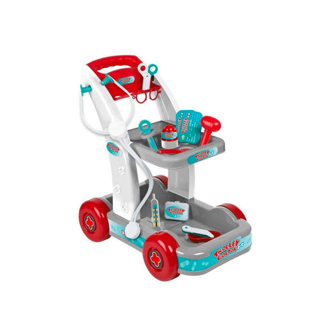 Carrello Del Dottore Con 13 Acessori Doctor Bambini Alto 48cm