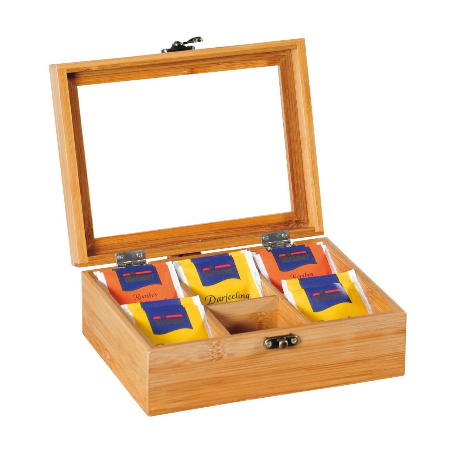 Scatola Per The 6 Scomparti In Bambu 22x16x9cm