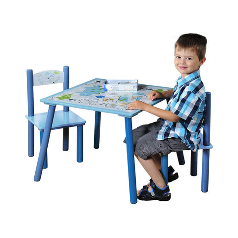 Set Tavolino Per Bambini Con 2 Sedie 55x55x45cm