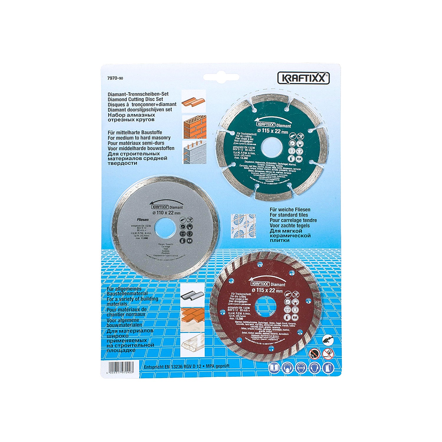 Set 3 Dischi Troncatori Diamantati 110/115mm