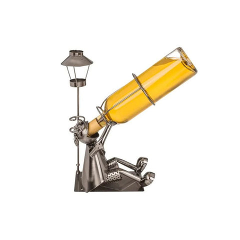 Portabottiglia Decorativo Bevitore In Metallo 23x28cm