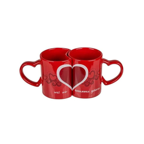 Set 2 Tazze Mug Ad Incastro Cuore 8,3cm