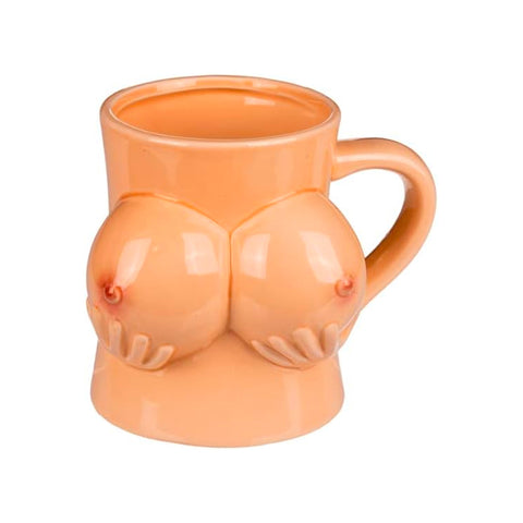 Tazza Mug Con Decorazione Seno Donna A Tema Divertente 11x9cm