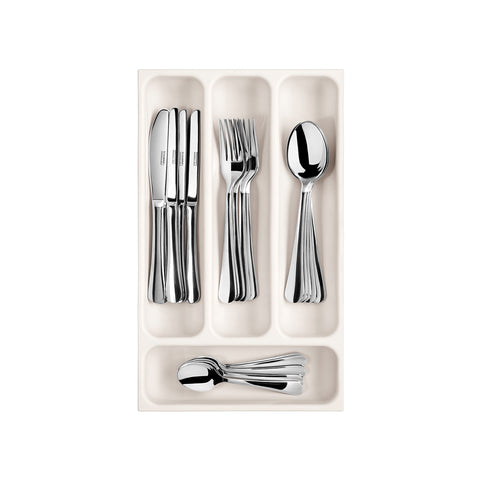 Portaposate Regolabile Per Cassetto In Plastica - Grigio - Dimensioni 31,5x23,5x6,3 Cm - Organizzatore Cucina