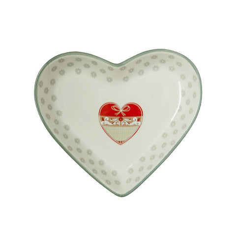 Vassoio Con Design Cuore In Ceramica