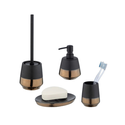 Set 4 Accessori Da Appoggio Bagno Nero