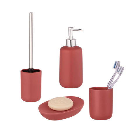 immagine-1-wenko-set-4-accessori-da-appoggio-bagno-olinda-rosso-ean-8050043126795