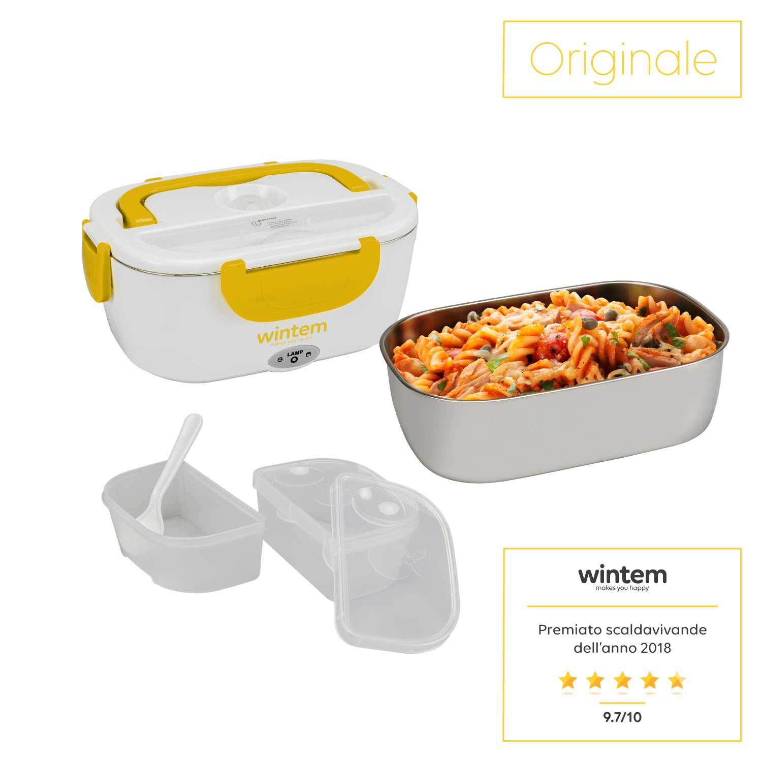 Lunchy Box Scaldavivande In Acciaio Beige