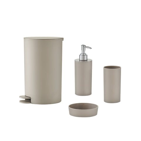 Set Di Accessori Da Bagno 4 Pezzi Tortora