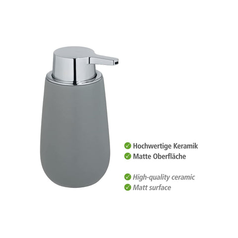immagine-2-wenko-dispenser-sapone-in-ceramica-grigio-320ml-ean-4008838256060