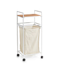 immagine-2-zeller-carrello-portabiancheria-in-bamboo-bianco-ean-4003368187211