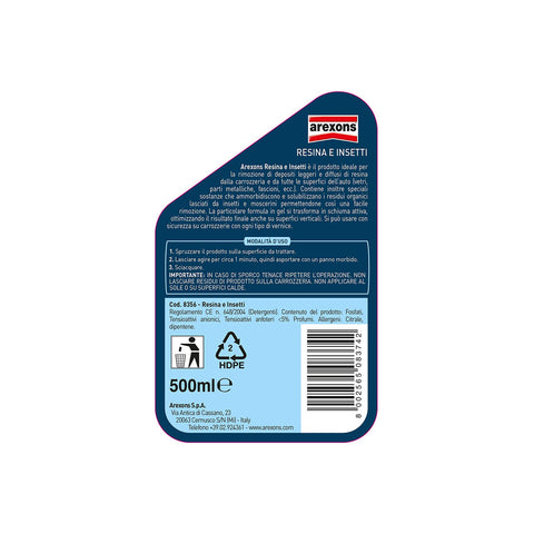 immagine-3-arexons-rimuovi-resina-e-insetti-per-auto-500ml-ean-8002565083742