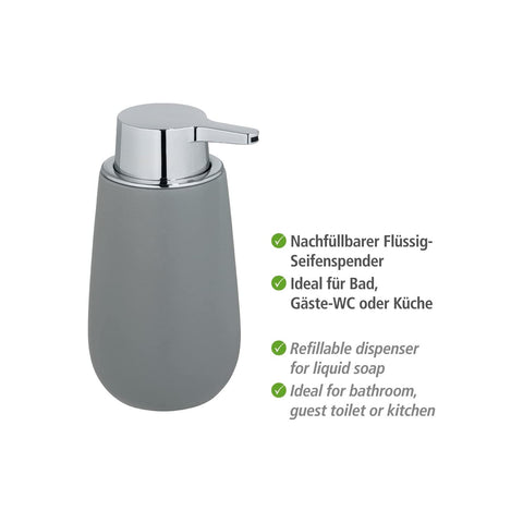 immagine-3-wenko-dispenser-sapone-in-ceramica-grigio-320ml-ean-4008838256060